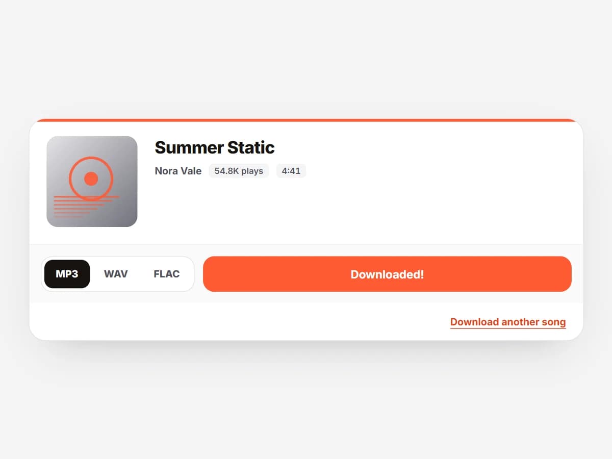 SCSaver showing a downloaded SoundCloud track with its cover art