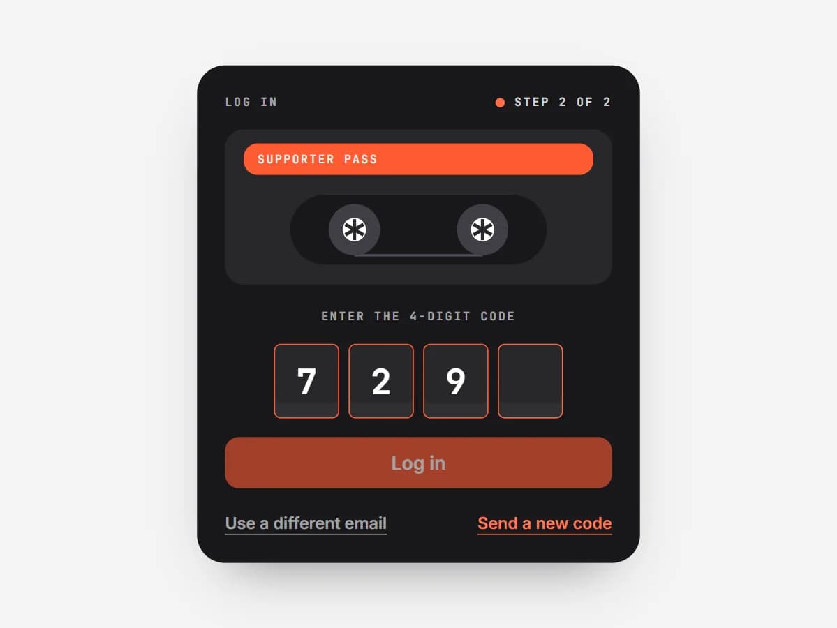 The SCSaver login page asking for the 4-digit code